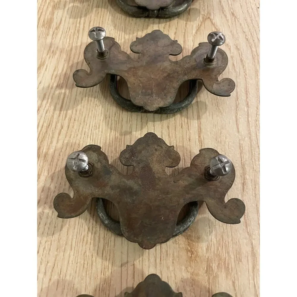 (QTY 4) VTG 2.5” Ethan Allen Heirloom Colonial Manor Brass Handle Drawer Pull
